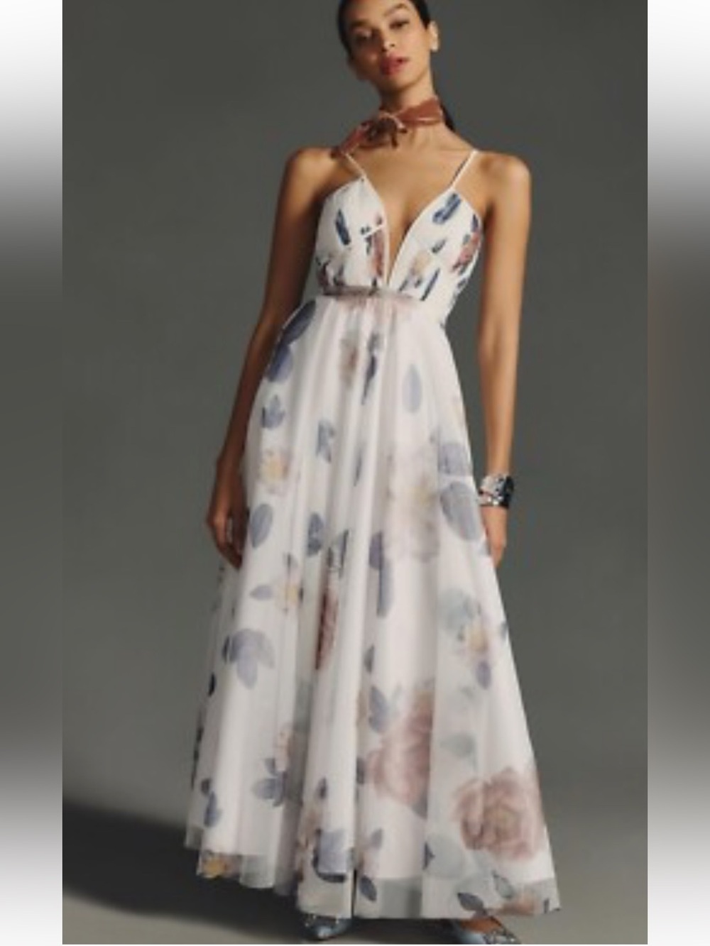 Anthropologie Geisha Designs V-Neck Corset Tulle Dress NWOT *Flaw